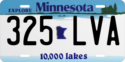 MN license plate 325LVA