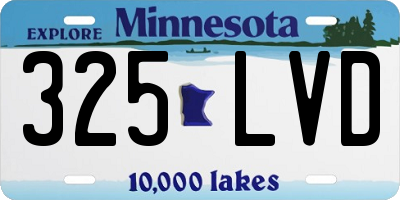 MN license plate 325LVD