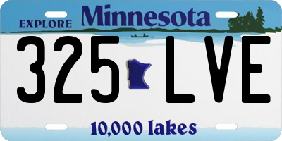 MN license plate 325LVE