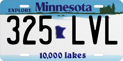 MN license plate 325LVL