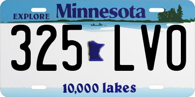 MN license plate 325LVO