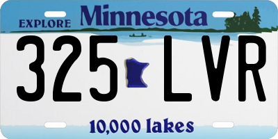 MN license plate 325LVR