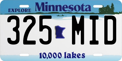 MN license plate 325MID