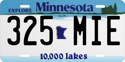 MN license plate 325MIE