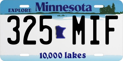 MN license plate 325MIF