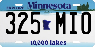 MN license plate 325MIO