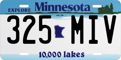 MN license plate 325MIV