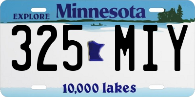 MN license plate 325MIY
