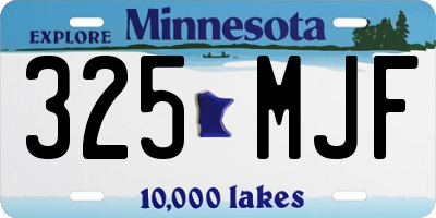 MN license plate 325MJF