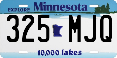 MN license plate 325MJQ