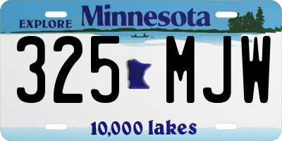 MN license plate 325MJW
