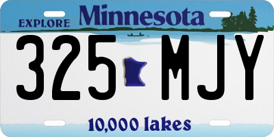 MN license plate 325MJY