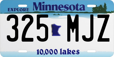 MN license plate 325MJZ