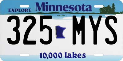 MN license plate 325MYS