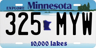 MN license plate 325MYW