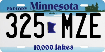 MN license plate 325MZE