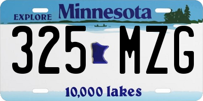 MN license plate 325MZG
