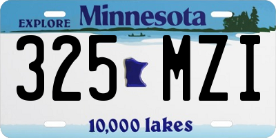 MN license plate 325MZI
