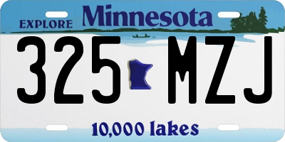 MN license plate 325MZJ