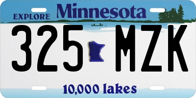 MN license plate 325MZK