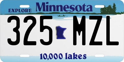 MN license plate 325MZL