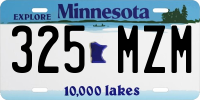 MN license plate 325MZM
