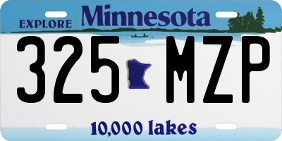 MN license plate 325MZP