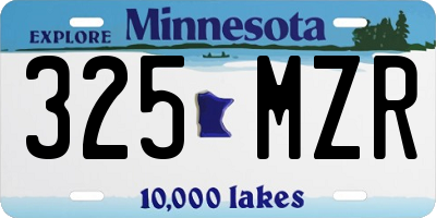 MN license plate 325MZR