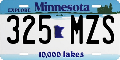 MN license plate 325MZS