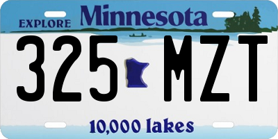 MN license plate 325MZT