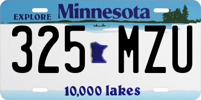 MN license plate 325MZU