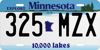 MN license plate 325MZX