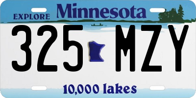 MN license plate 325MZY
