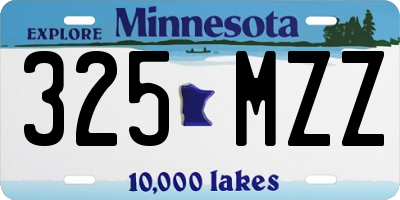 MN license plate 325MZZ