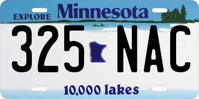 MN license plate 325NAC