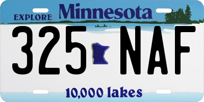 MN license plate 325NAF