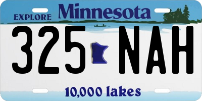 MN license plate 325NAH