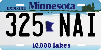MN license plate 325NAI