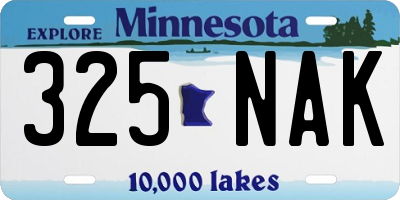 MN license plate 325NAK