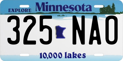 MN license plate 325NAO