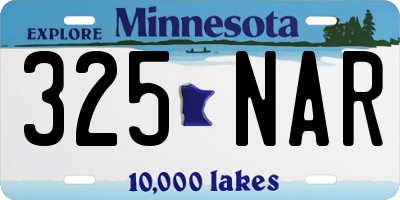 MN license plate 325NAR