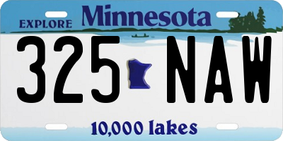 MN license plate 325NAW
