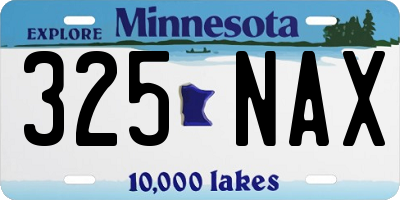MN license plate 325NAX