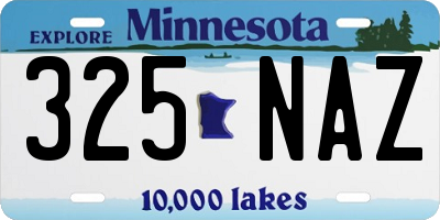 MN license plate 325NAZ