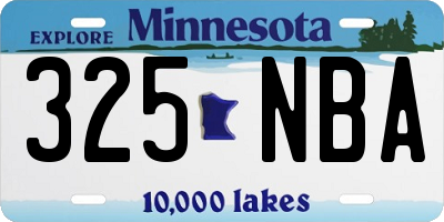 MN license plate 325NBA