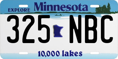 MN license plate 325NBC