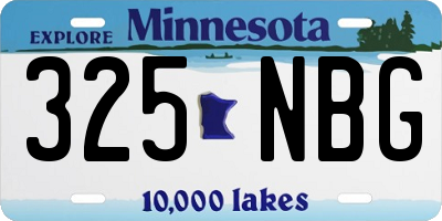 MN license plate 325NBG