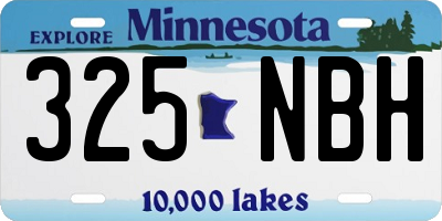 MN license plate 325NBH