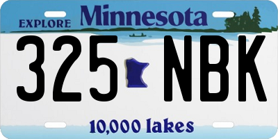 MN license plate 325NBK