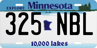 MN license plate 325NBL